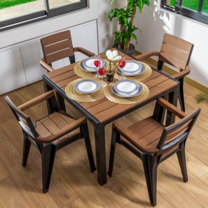 Comedor Tipo Madera 4 Puestos