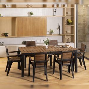 Comedor Tipo Madera 6 Puestos