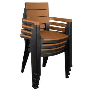 Silla Madeira Para Exterior E Interior Set X4