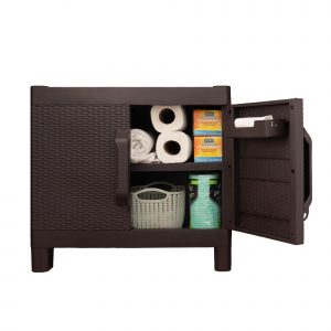 Armario pequeño plastico interior exterior puerta abierta