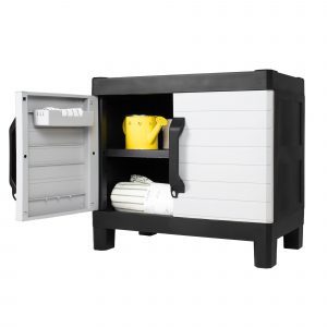 Armario pequeño montana multiusos fondo blanco puerta abierta