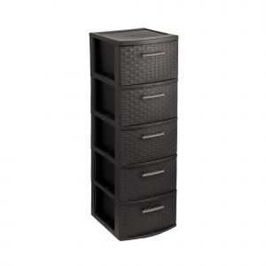 Cajonera plastica 5 niveles fondo blanco