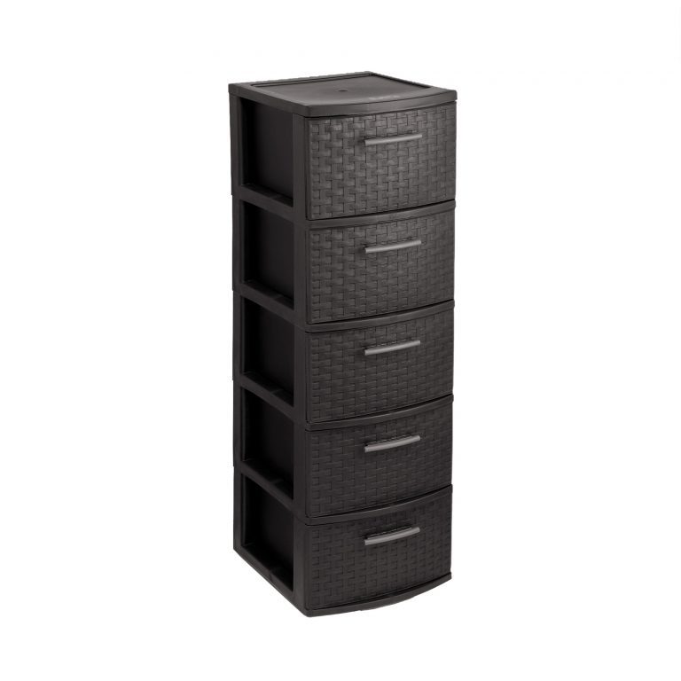 Cajonera plastica 5 niveles fondo blanco