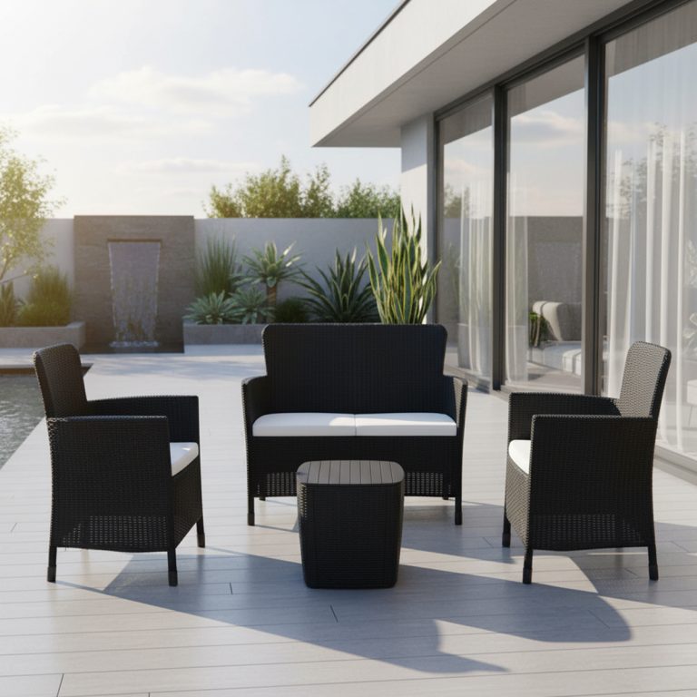 Juego de sala jardin exterior 4 puestos terraza