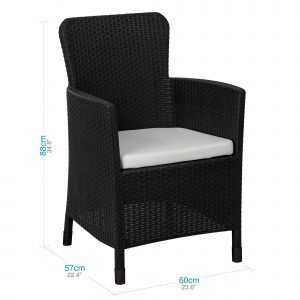 Juego de sala jardin exterior 4 puestos terraza medidas sillon