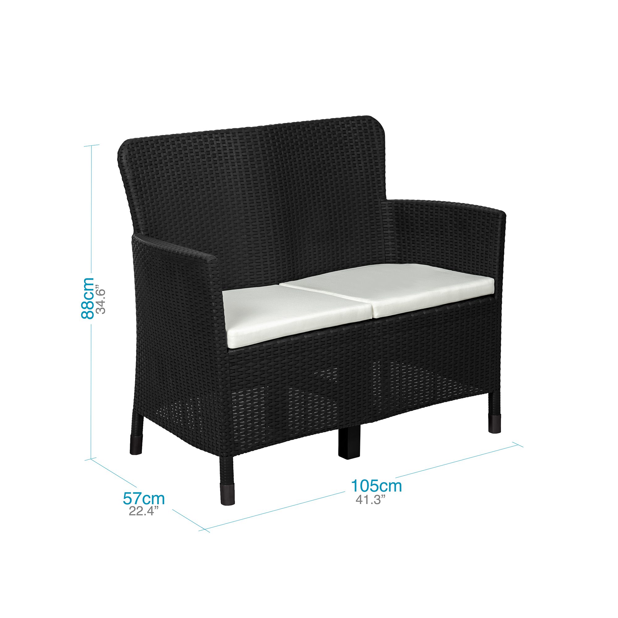 Juego de sala jardin exterior 4 puestos terraza medidas sofa