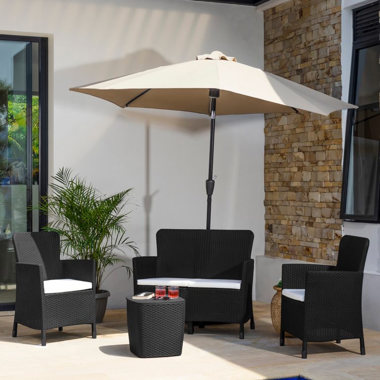 Juego de sala jardin exterior 4 puestos terraza