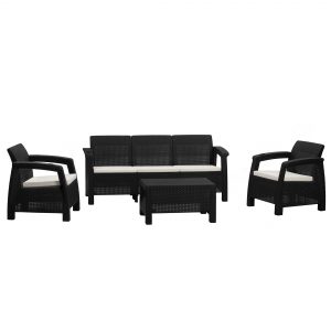 Sala elegance 5 puestos jardin terraza fondo blanco