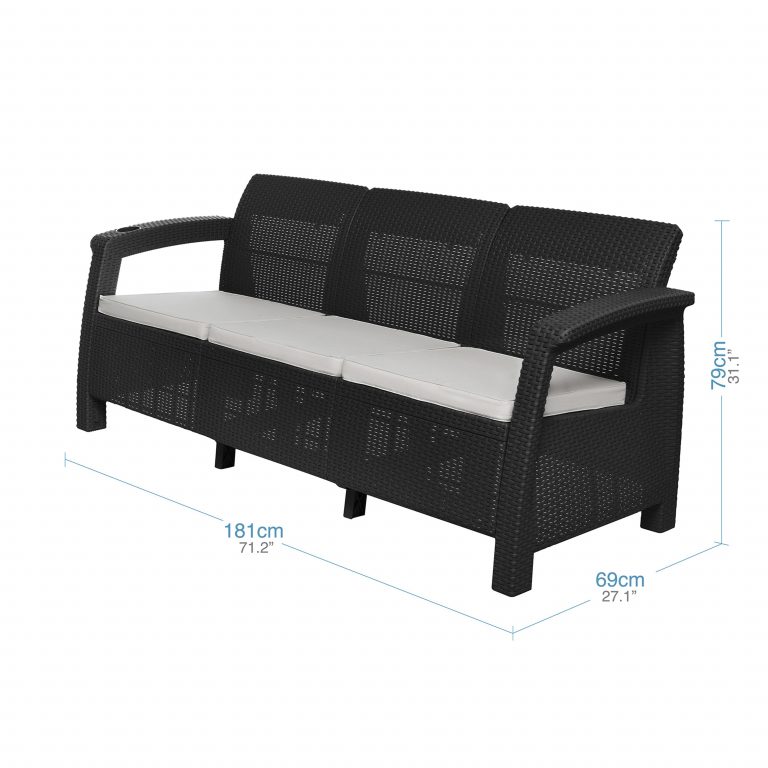 Sala elegance 5 puestos jardin terraza medidas sofa 3 puestos