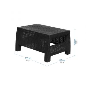 Sala esquinera jardin exterior L medidas mesa