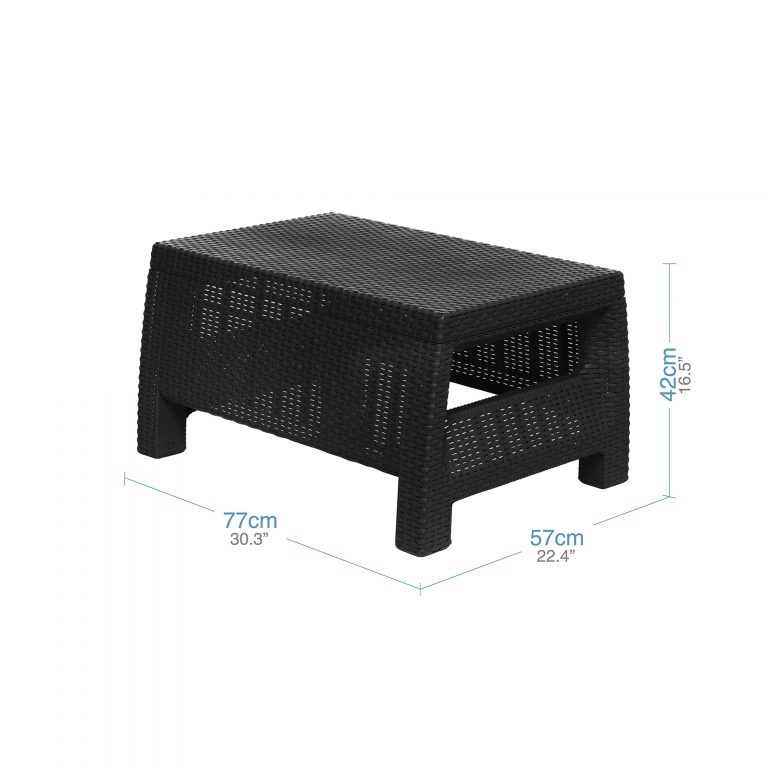 Sala esquinera jardin exterior L medidas mesa