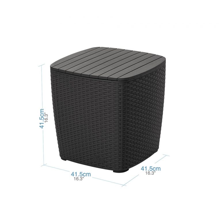 Sala exterior jardin 2 puestos mesa tipo baul medidas mesa