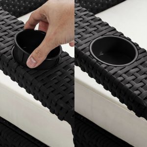 Sala exterior jardin 2 puestos mesa tipo baul portavasos