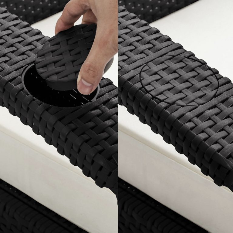 Sala exterior jardin 6 puestos terraza portavasos