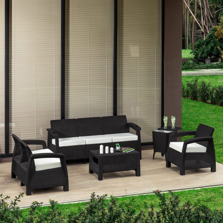 Sala exterior jardin 6 puestos terraza ambientada