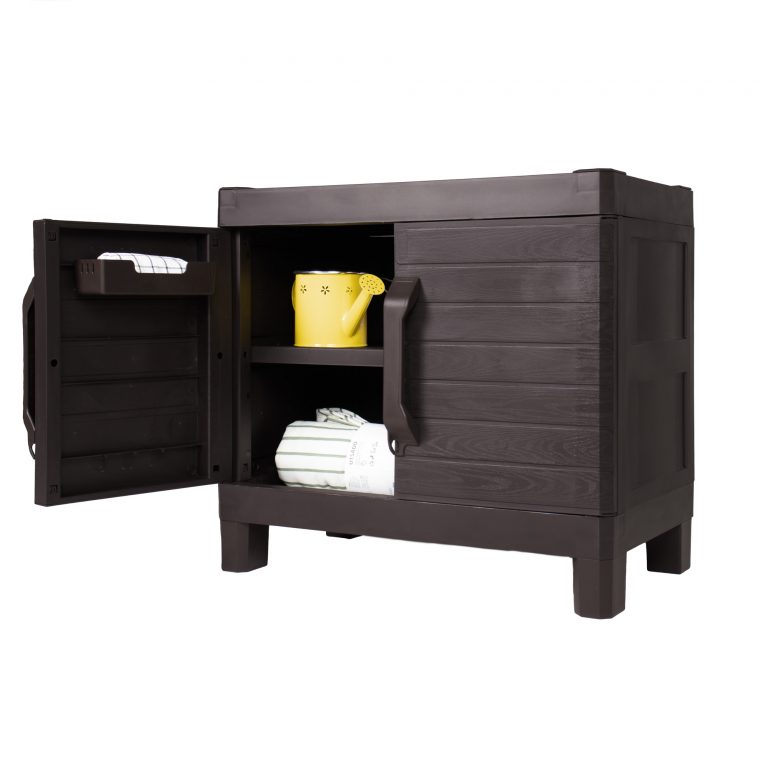 Armario exterior multiusos montana s puerta abierta fondo blanco