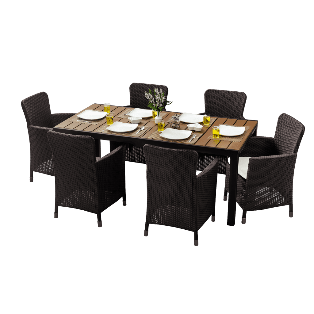 Comedor exterior jardin terraza alberca