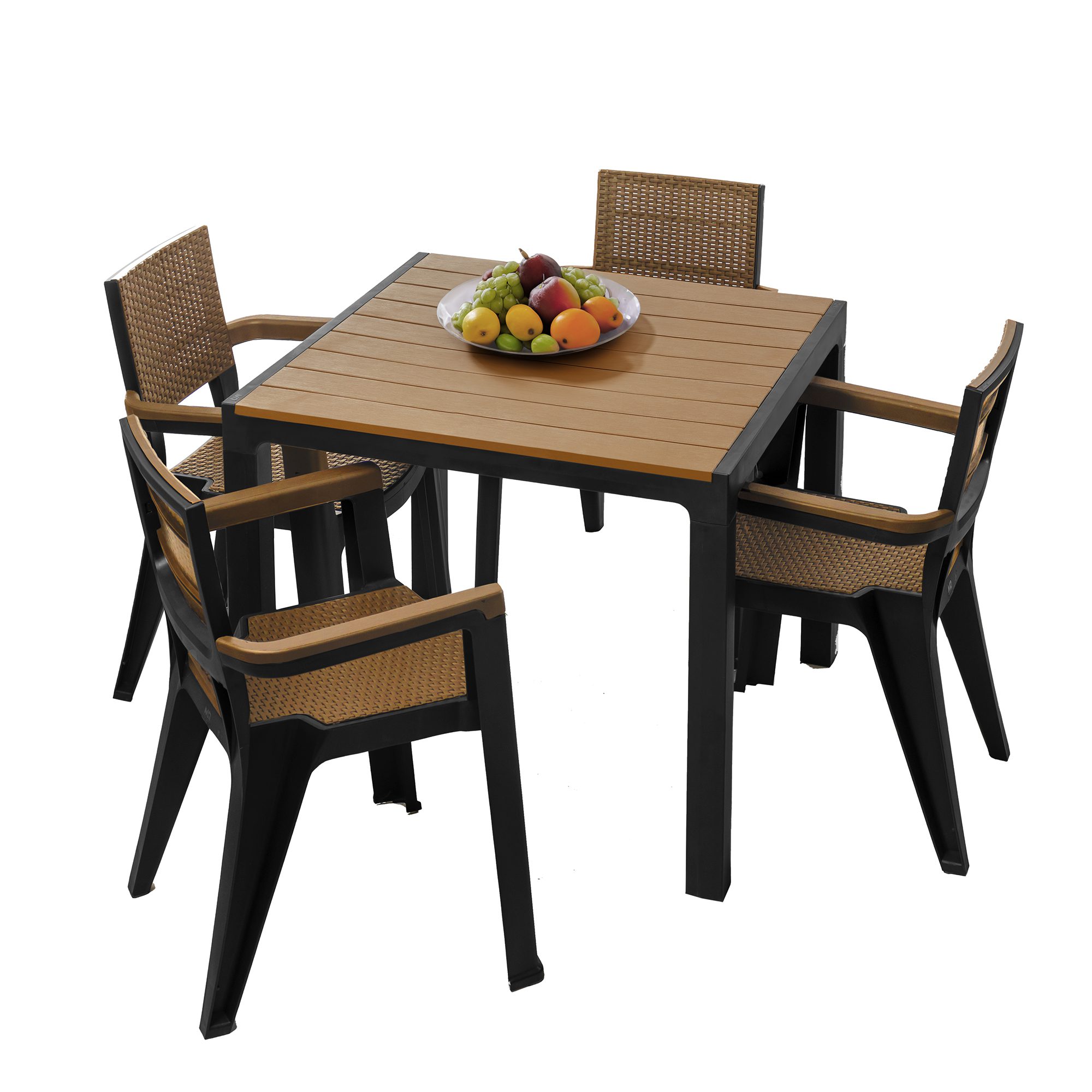 Comedor exterior desayunador jardin 4 puestos fondo blanco
