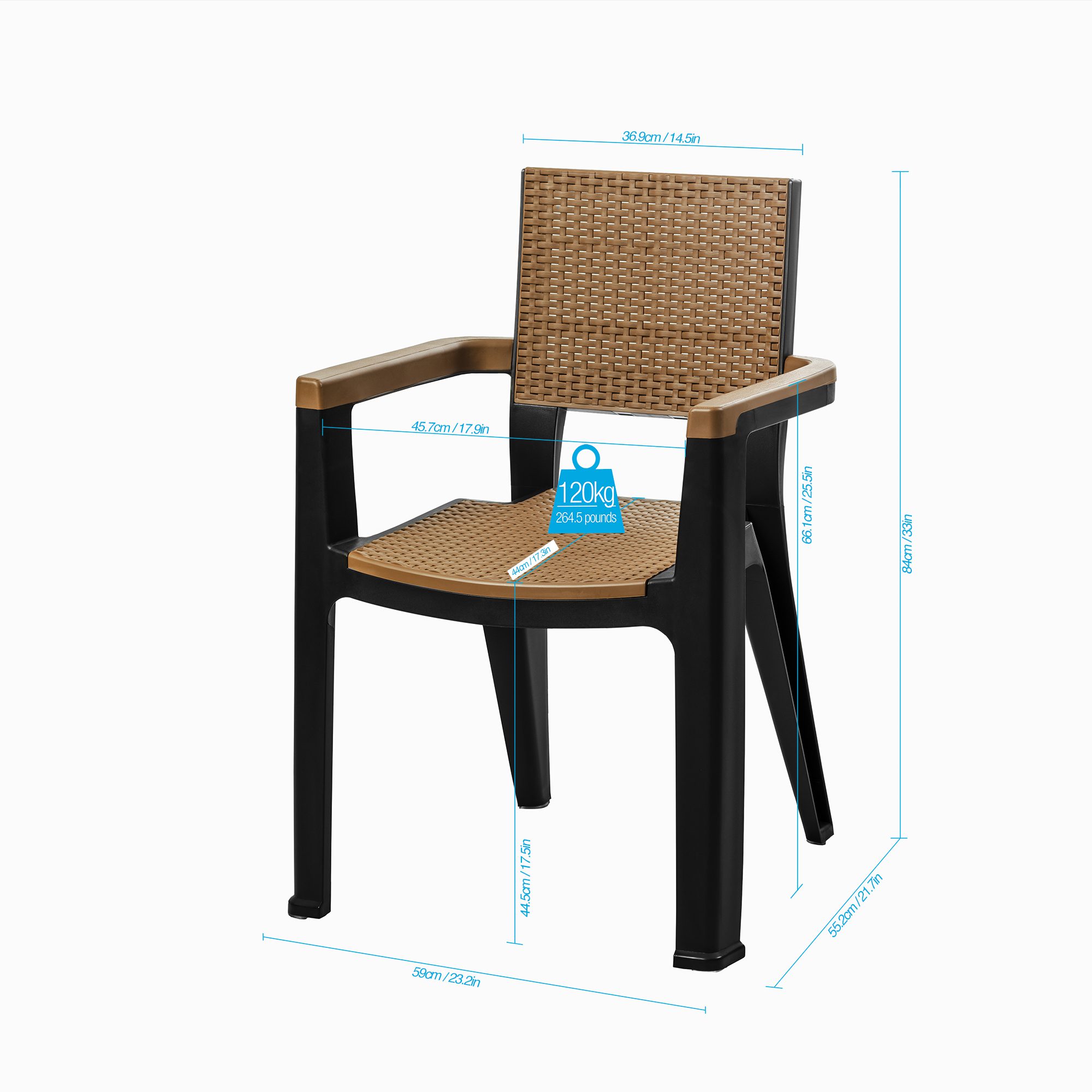 Comedor exterior desayunador jardin 4 puestos fondo blanco isometrica silla