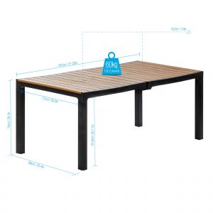 Mesa rectangular Madeira 6 personas