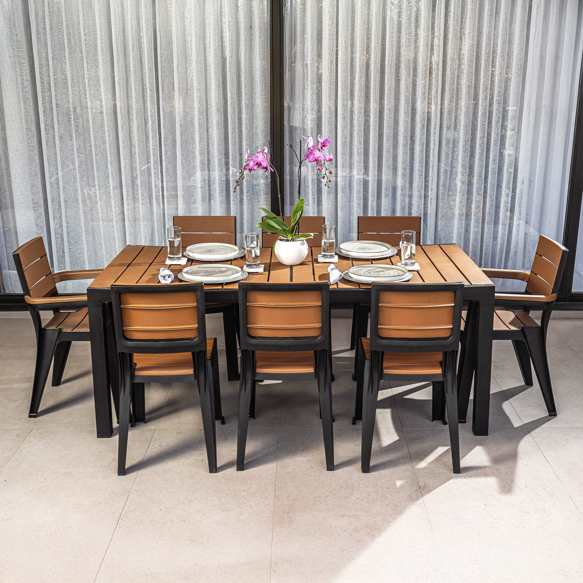 Comedor exterior 8 puestos jardin terraza