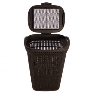 Cesto para Ropa Sucia 54L Tipo Crochet con Tapa