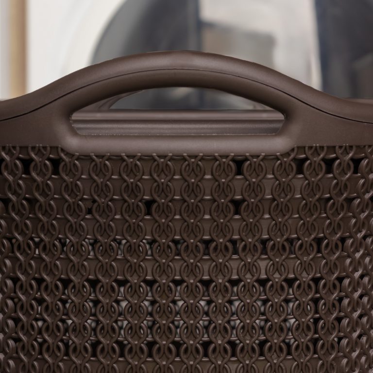 Cesto para Ropa Sucia 54L Tipo Crochet con Tapa