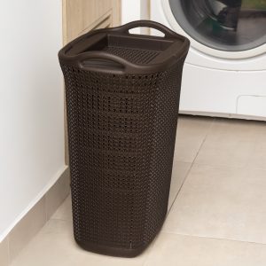 Cesto para Ropa Sucia 54L Tipo Crochet con Tapa